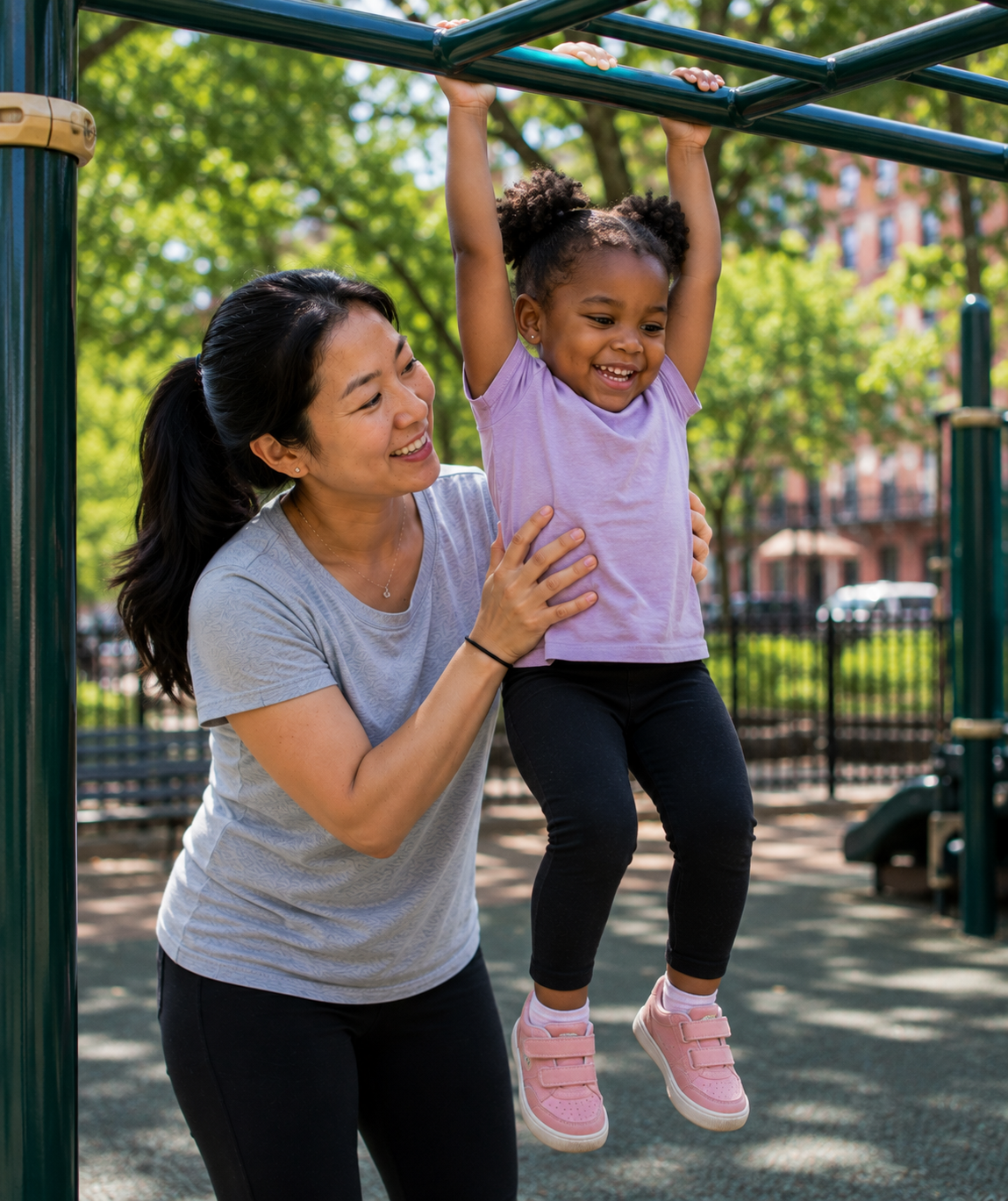 A professional caregiver providing warm family support